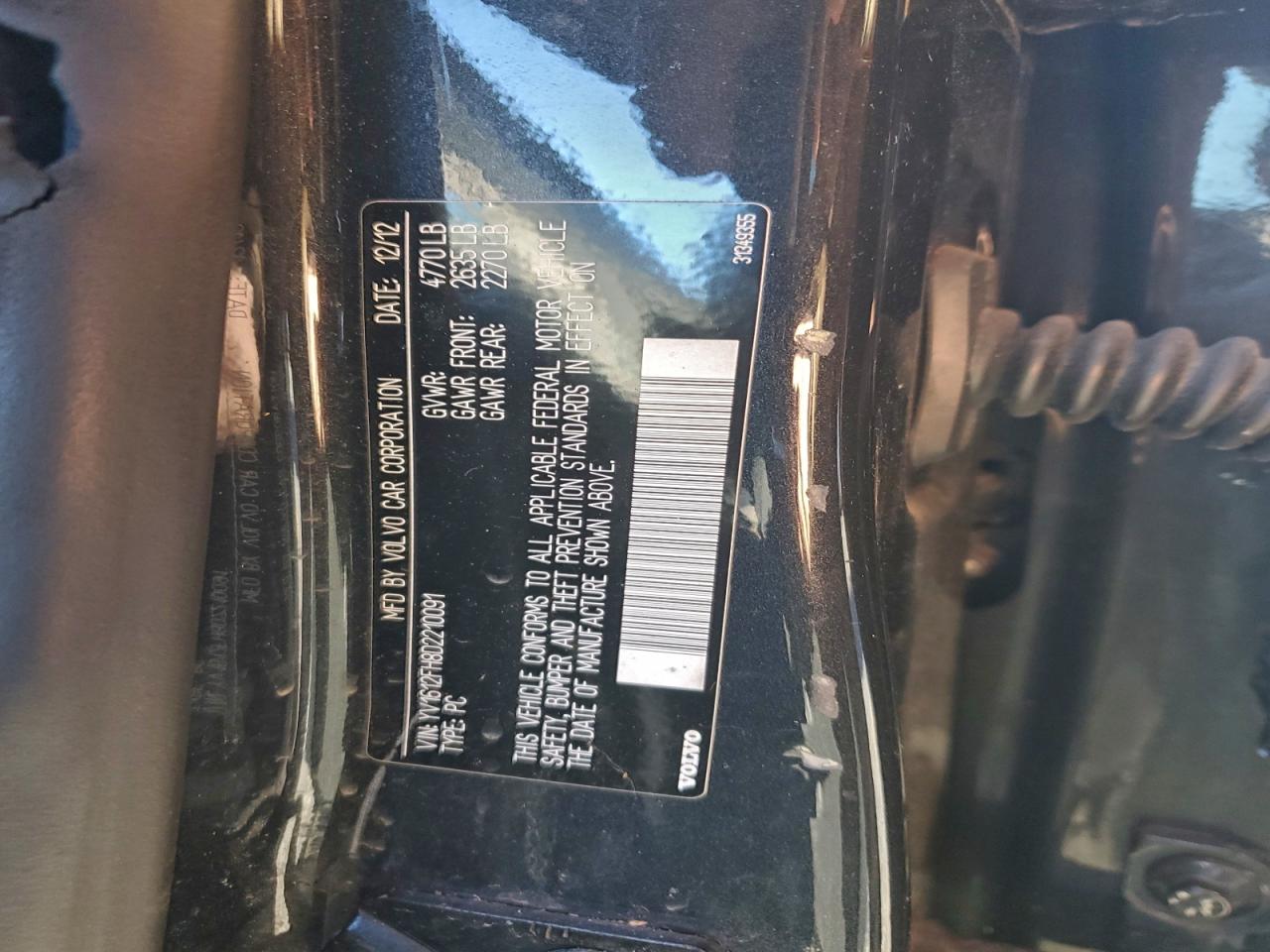 2013 Volvo S60 T5 VIN: YV1612FH8D2210091 Lot: 93847575