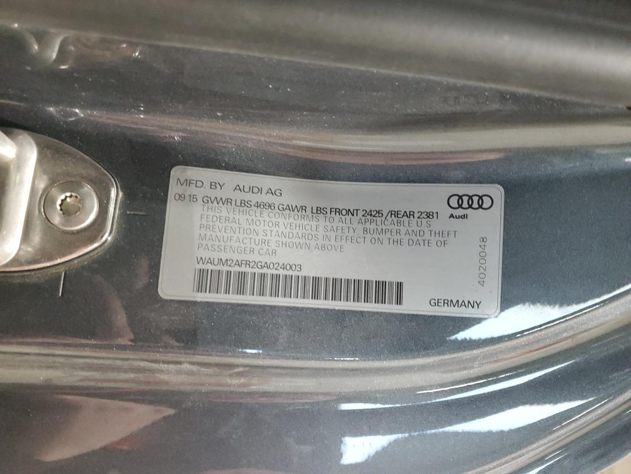 2016 Audi A5 Premium Plus S-Line VIN: WAUM2AFR2GA024003 Lot: 92343765