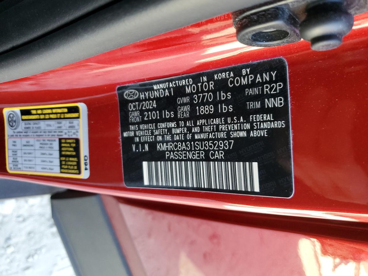 2025 Hyundai Venue Sel VIN: KMHRC8A31SU352937 Lot: 92672365