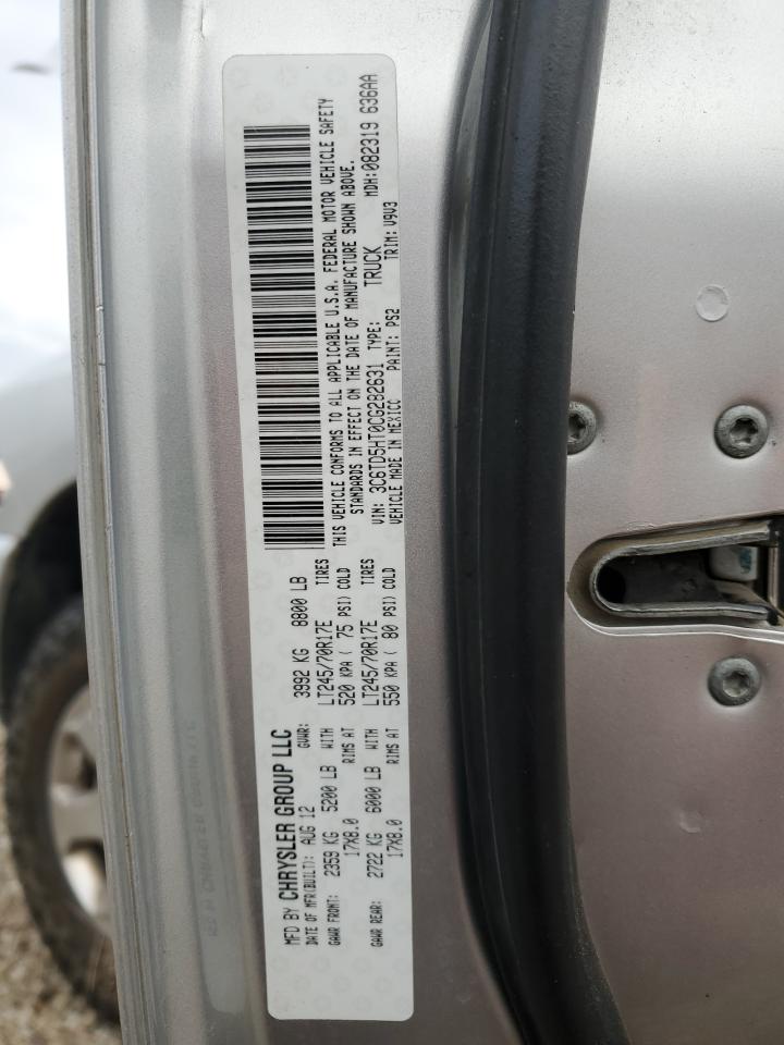 2012 Dodge Ram 2500 St VIN: 3C6TD5HT0CG282631 Lot: 93089575