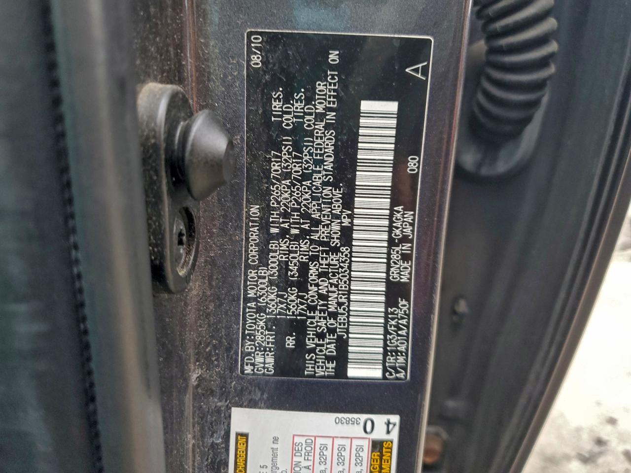 2011 Toyota 4Runner Sr5 VIN: JTEBU5JR1B5034358 Lot: 94350865