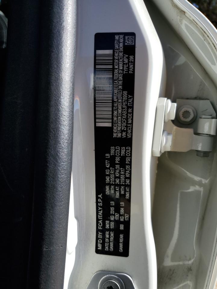 2018 Fiat 500X Pop VIN: ZFBCFXAB3JP678998 Lot: 92665445