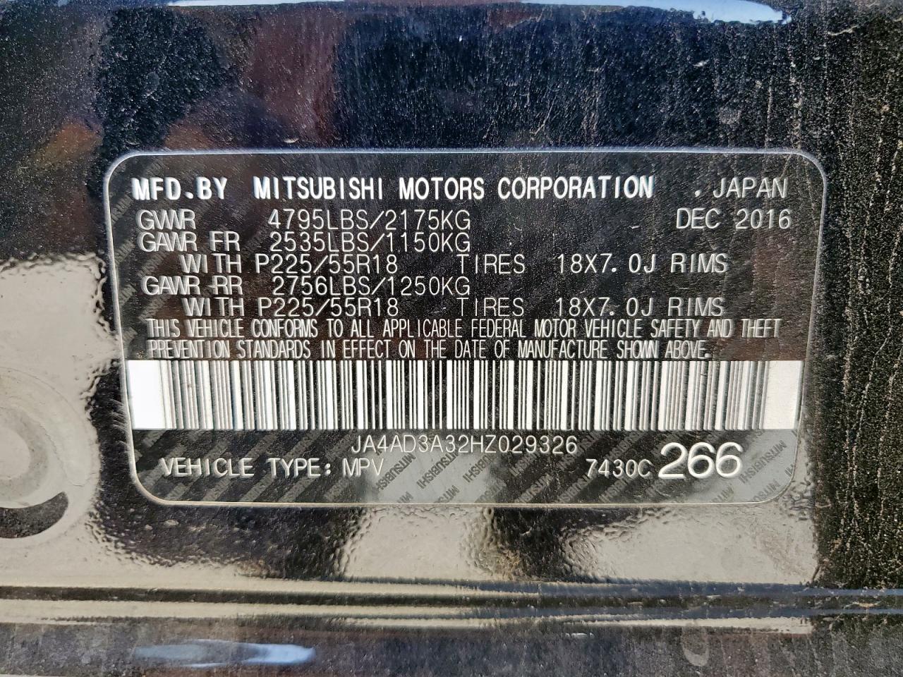 2017 Mitsubishi Outlander Se VIN: JA4AD3A32HZ029326 Lot: 92234275