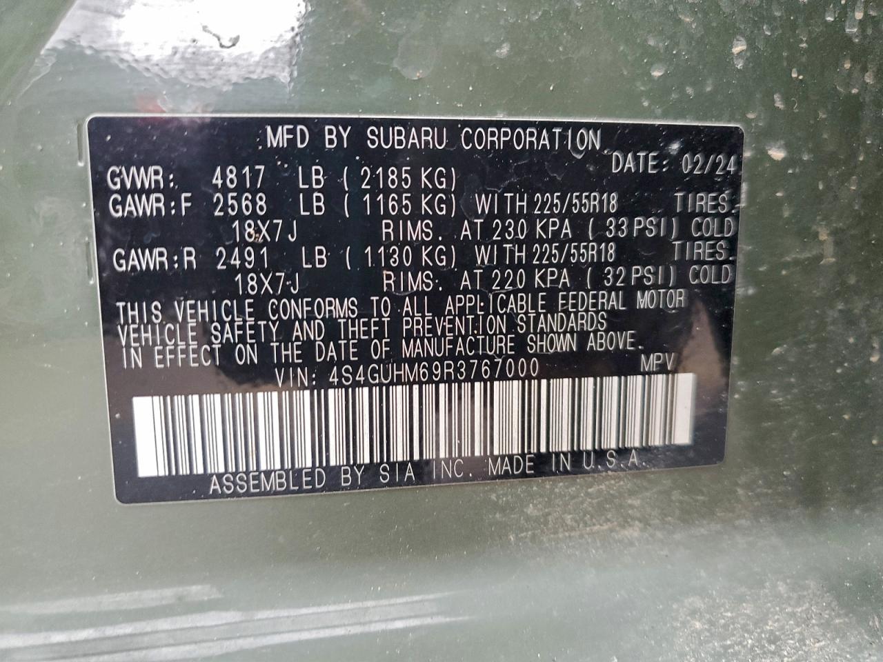 2024 Subaru Crosstrek Limited VIN: 4S4GUHM69R3767000 Lot: 93692725