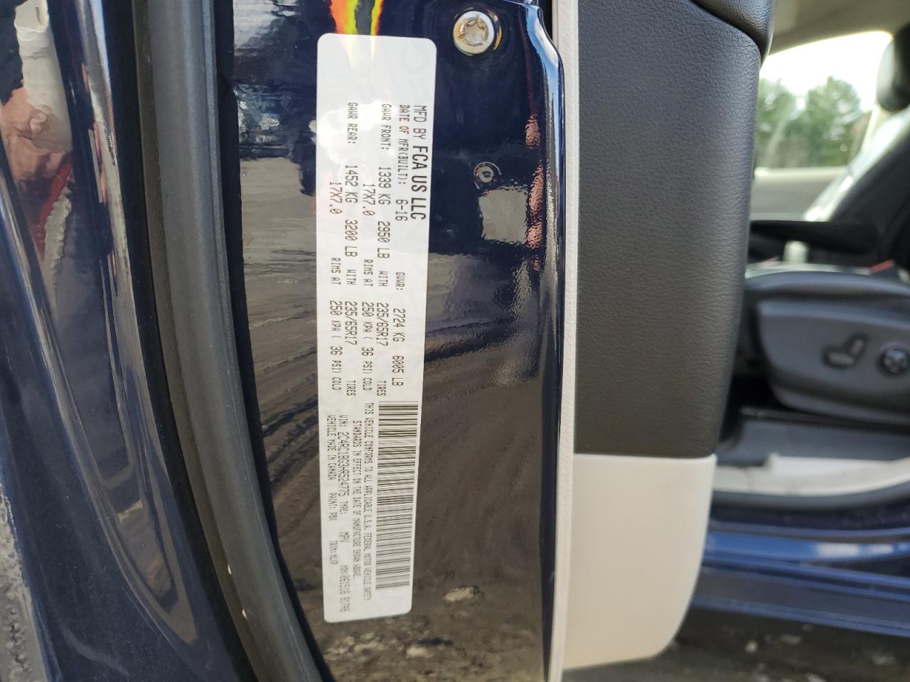 2017 Chrysler Pacifica Touring L VIN: 2C4RC1BG3HR524775 Lot: 86318565