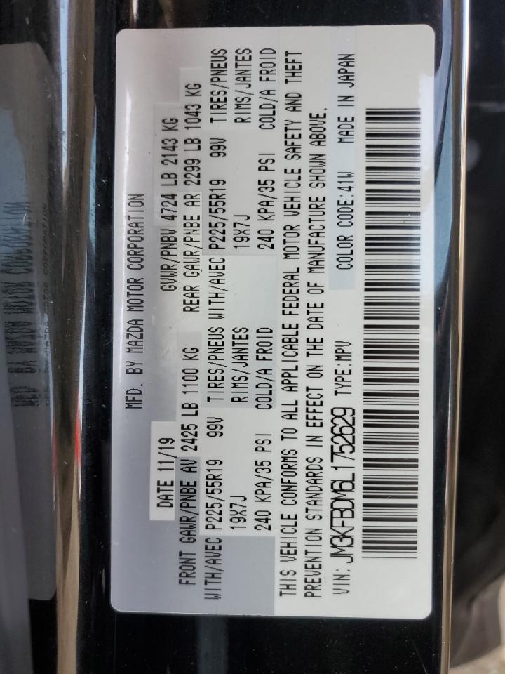 2020 Mazda Cx-5 Grand Touring VIN: JM3KFBDM6L1752629 Lot: 90978285