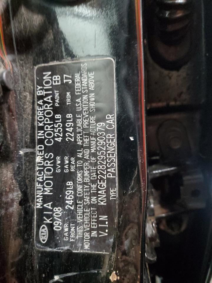 2009 Kia Optima Lx VIN: KNAGE228295290379 Lot: 93038455