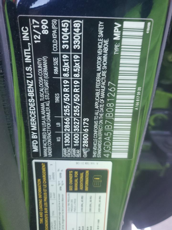 2018 Mercedes-Benz Gle 350 VIN: 4JGDA5JB7JB081267 Lot: 91989865