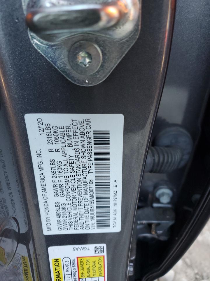 2021 Acura Tlx Tech A VIN: 19UUB5F59MA007106 Lot: 92706075