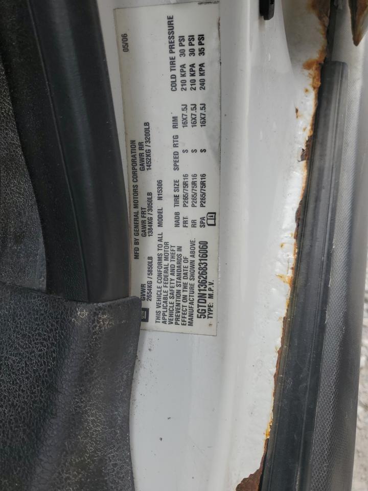 2006 Hummer H3 VIN: 5GTDN136268316060 Lot: 91209535