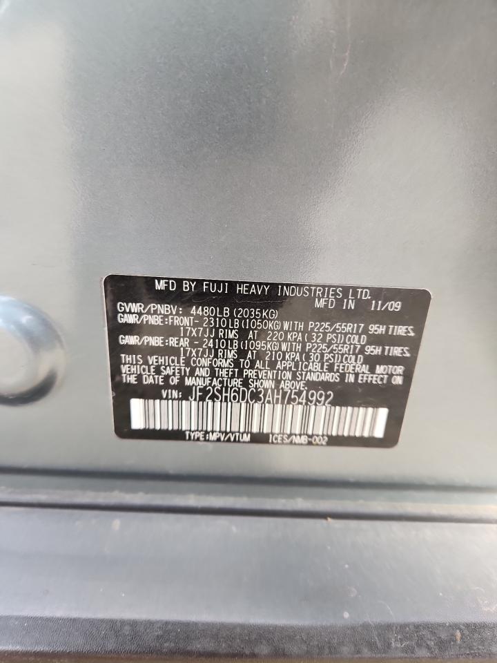 2010 Subaru Forester 2.5X Limited VIN: JF2SH6DC3AH754992 Lot: 92104605
