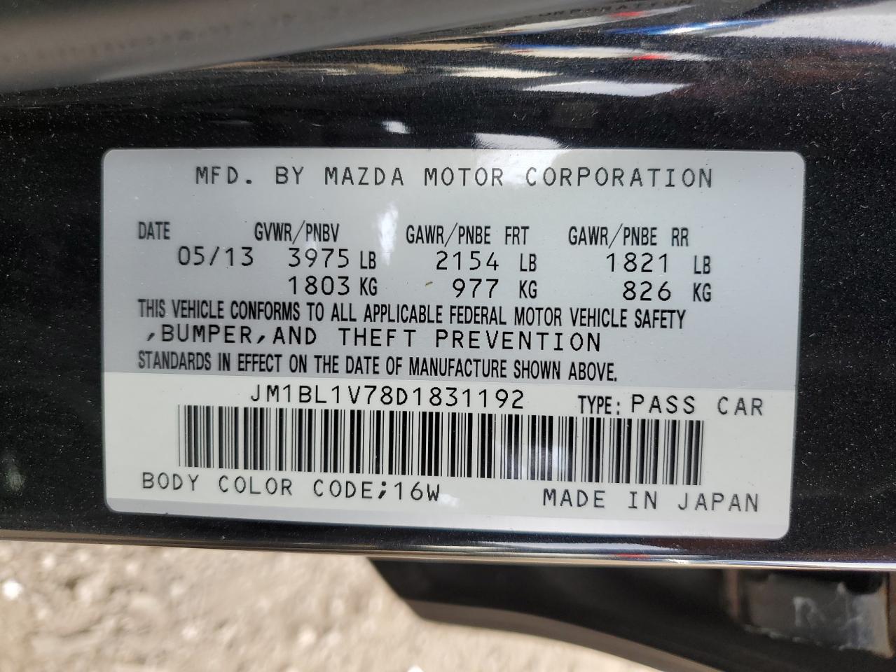 2013 Mazda 3 I VIN: JM1BL1V78D1831192 Lot: 91249535