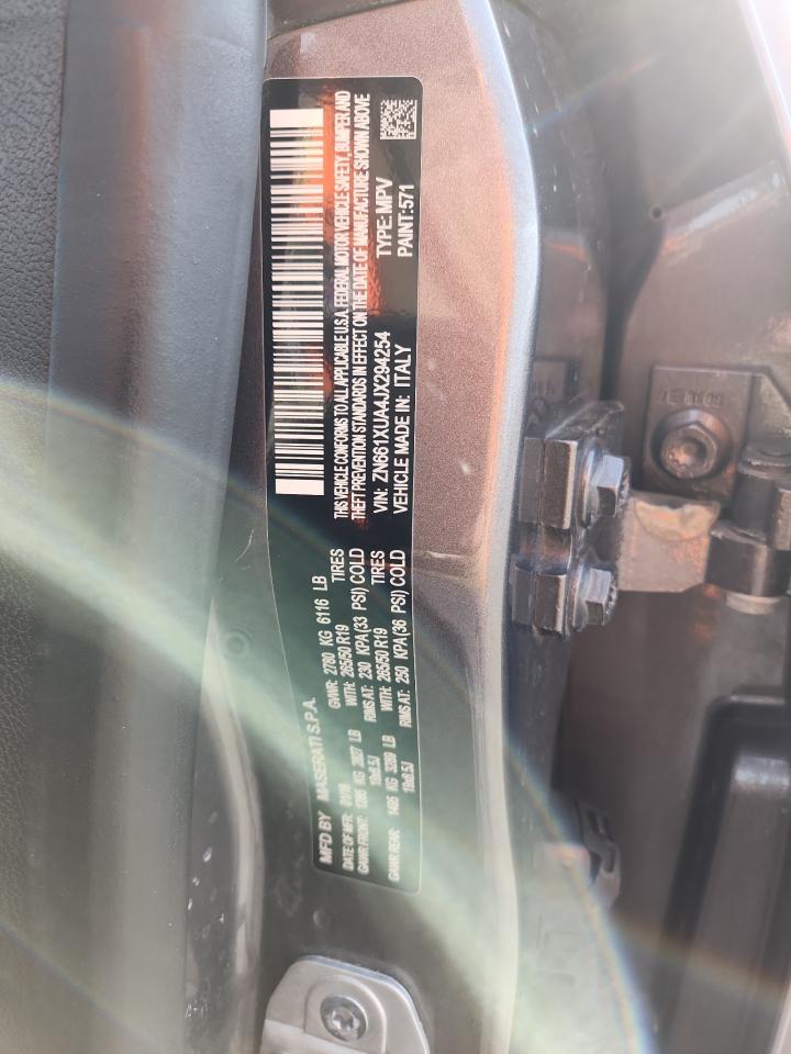 2018 Maserati Levante VIN: ZN661XUA4JX294254 Lot: 91308515