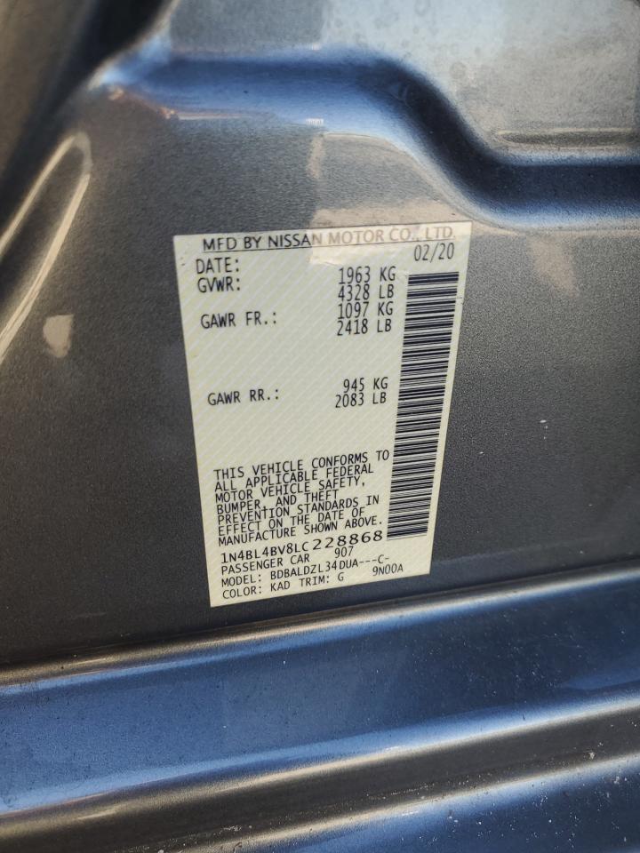 2020 Nissan Altima S VIN: 1N4BL4BV8LC228868 Lot: 84955415