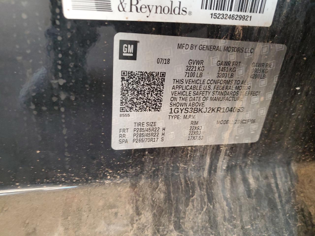 2019 Cadillac Escalade Luxury VIN: 1GYS3BKJ2KR104063 Lot: 92889105