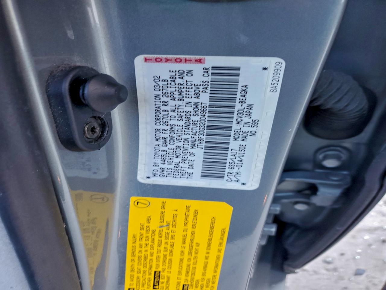 2002 Lexus Es 300 VIN: JTHBF30G320049667 Lot: 94735645