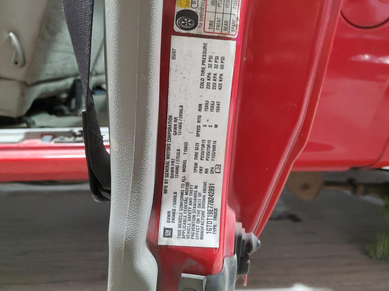 2007 GMC Canyon VIN: 1GTDT19E778242891 Lot: 92449485