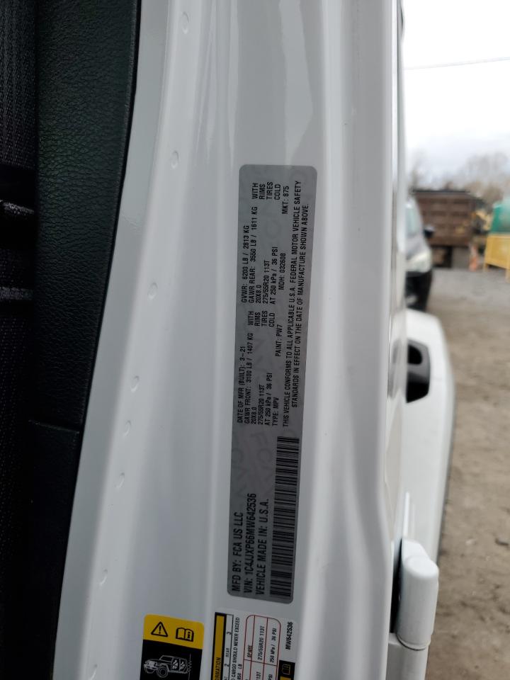 2021 Jeep Wrangler Unlimited Sahara 4Xe VIN: 1C4JJXP66MW642536 Lot: 92940335