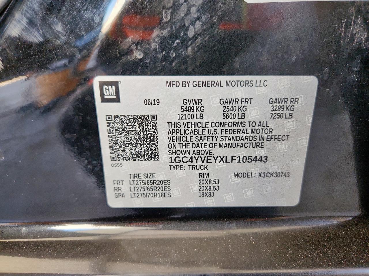 2020 Chevrolet Silverado K3500 High Country VIN: 1GC4YVEYXLF105443 Lot: 91819785