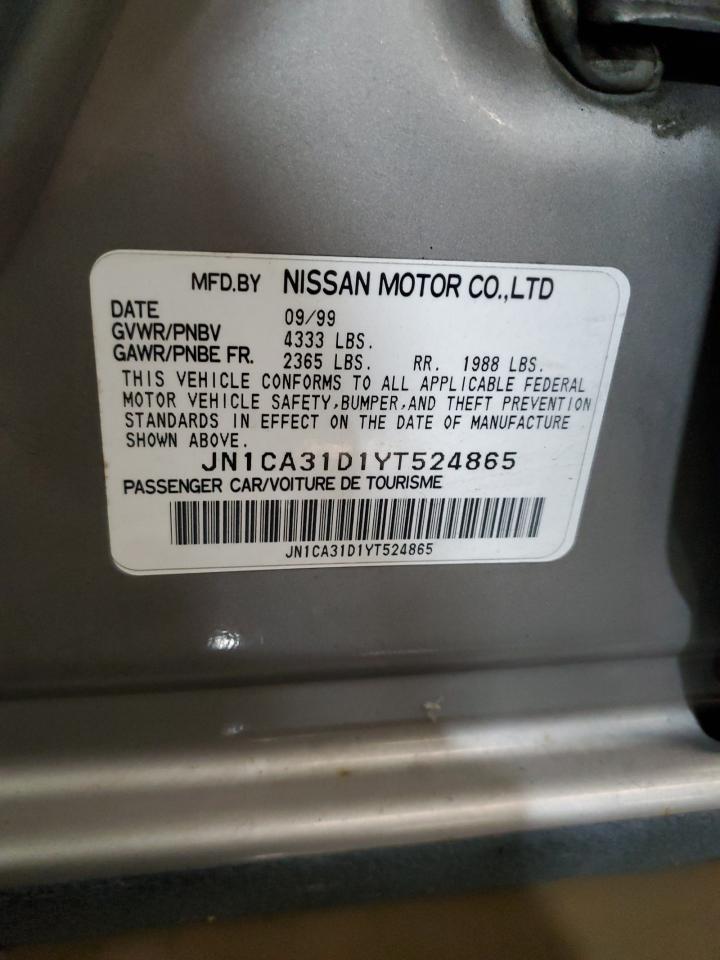 2000 Nissan Maxima Gle VIN: JN1CA31D1YT524865 Lot: 93907255