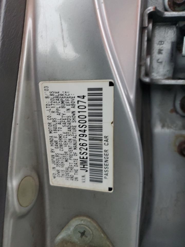 2004 Honda Civic Ex VIN: JHMES26794S001074 Lot: 91169705