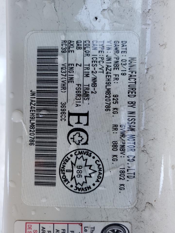 2020 Nissan 370Z Base VIN: JN1AZ4EH9LM820786 Lot: 91379975