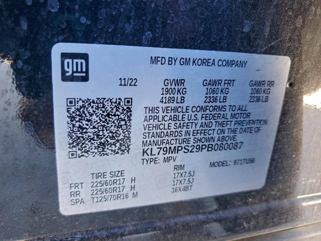 2023 Chevrolet Trailblazer Lt VIN: KL79MPS29PB080087 Lot: 94329205