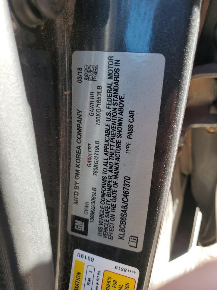 2018 Chevrolet Spark Ls VIN: KL8CB6SA8JC467370 Lot: 91170455