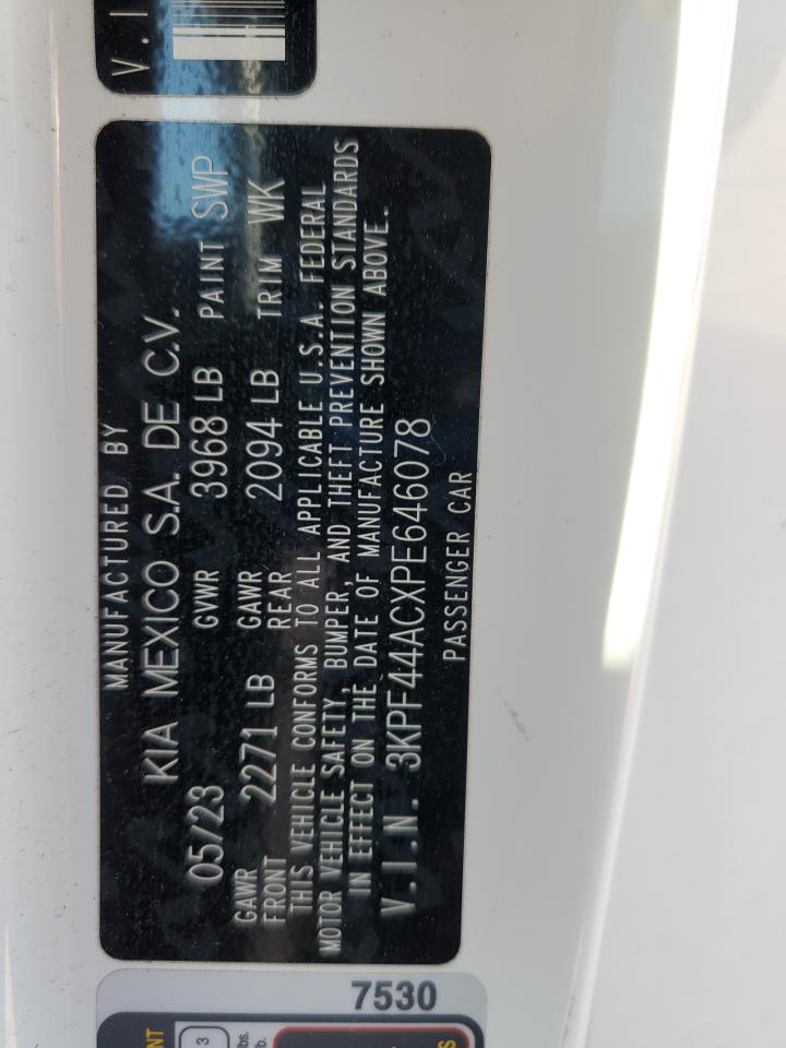 2023 Kia Forte Gt VIN: 3KPF44ACXPE646078 Lot: 91220405