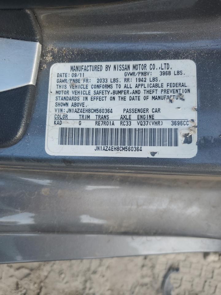 2012 Nissan 370Z Base VIN: JN1AZ4EH8CM560364 Lot: 92813785