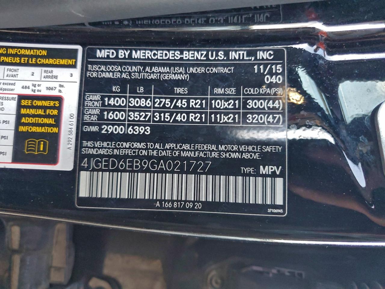 4JGED6EB9GA021727 2016 Mercedes-Benz Gle Coupe 450 4Matic