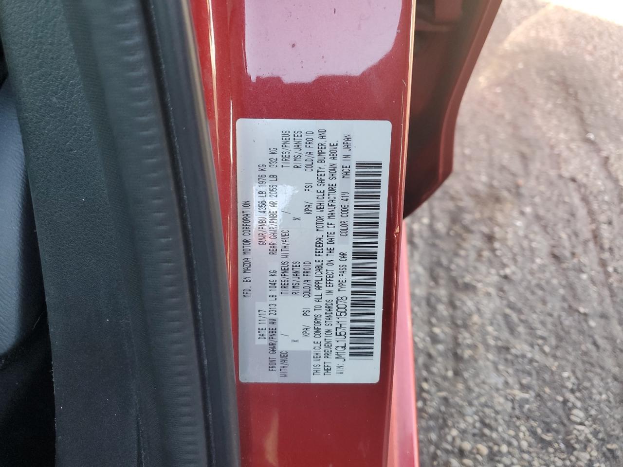 2017 Mazda 6 Sport VIN: JM1GL1U57H1150078 Lot: 92494275