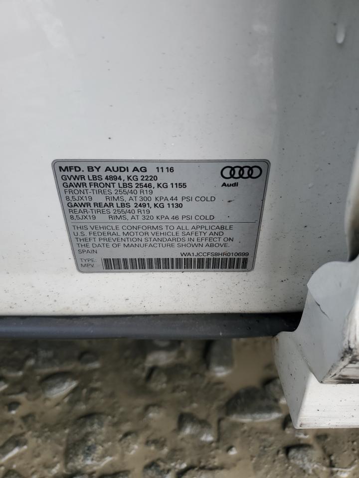 2017 Audi Q3 Premium Plus VIN: WA1JCCFS8HR010699 Lot: 93283535