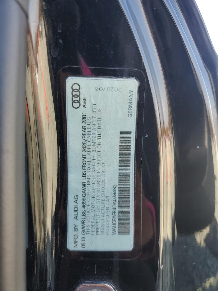 2013 Audi A5 Premium VIN: WAUCFAFR4DA078432 Lot: 91829535