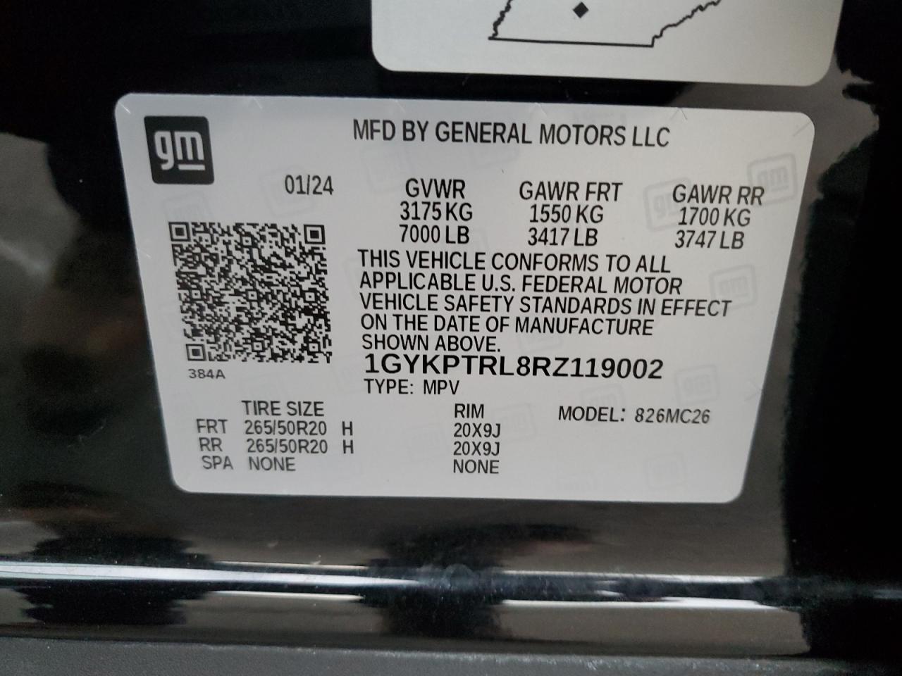 2024 Cadillac Lyriq Sport VIN: 1GYKPTRL8RZ119002 Lot: 92614375