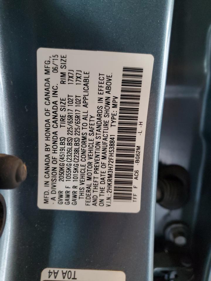 2015 Honda Cr-V Exl VIN: 2HKRM3H72FH538841 Lot: 91694775