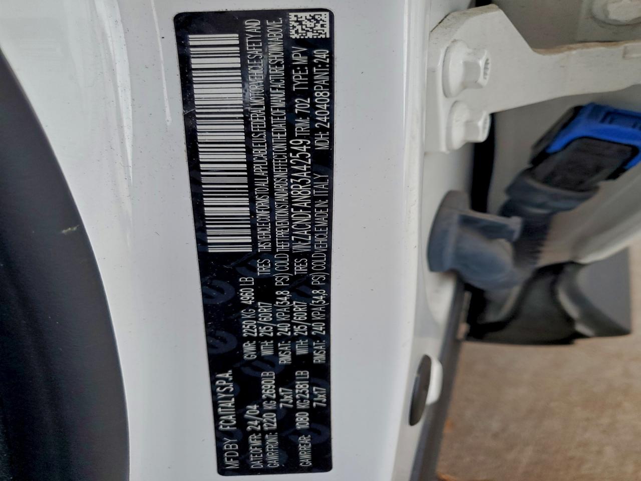 2024 Dodge Hornet Gt VIN: ZACNDFAN8R3A42549 Lot: 94231435