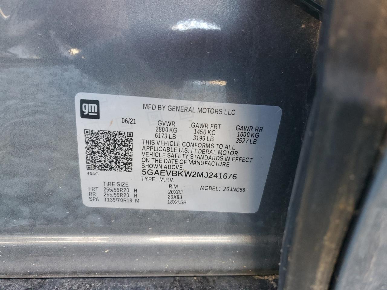 2021 Buick Enclave Premium VIN: 5GAEVBKW2MJ241676 Lot: 92184015