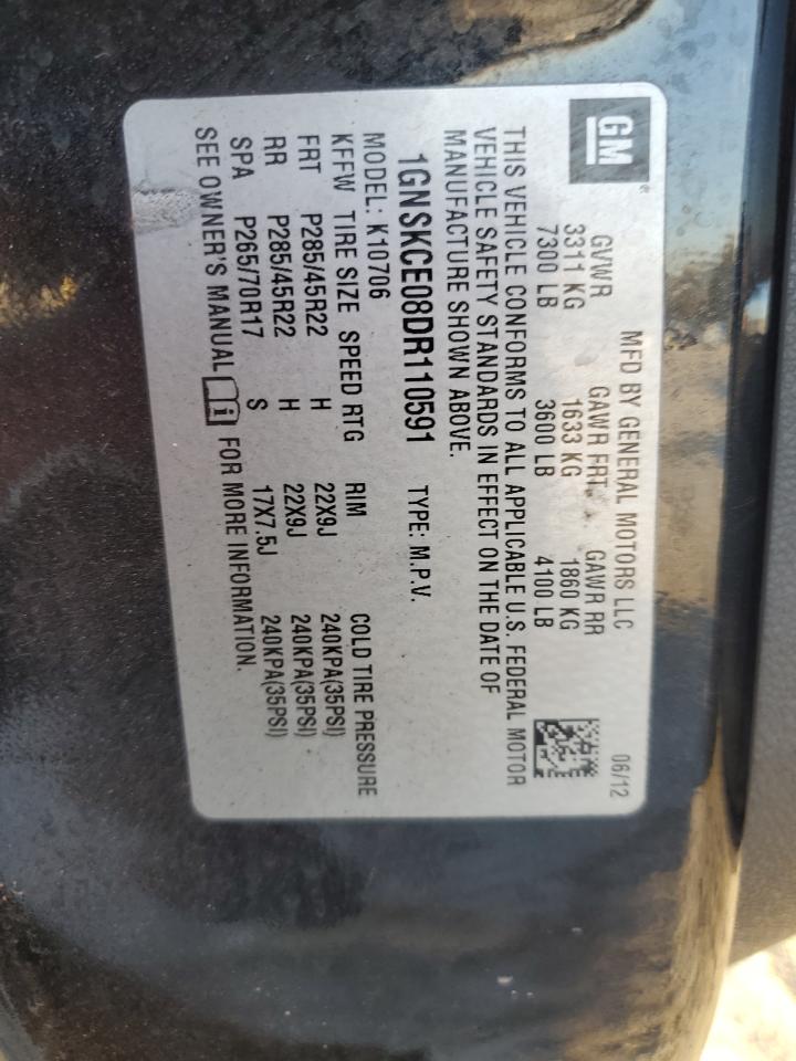 2013 Chevrolet Tahoe K1500 Ltz VIN: 1GNSKCE08DR110591 Lot: 92732805