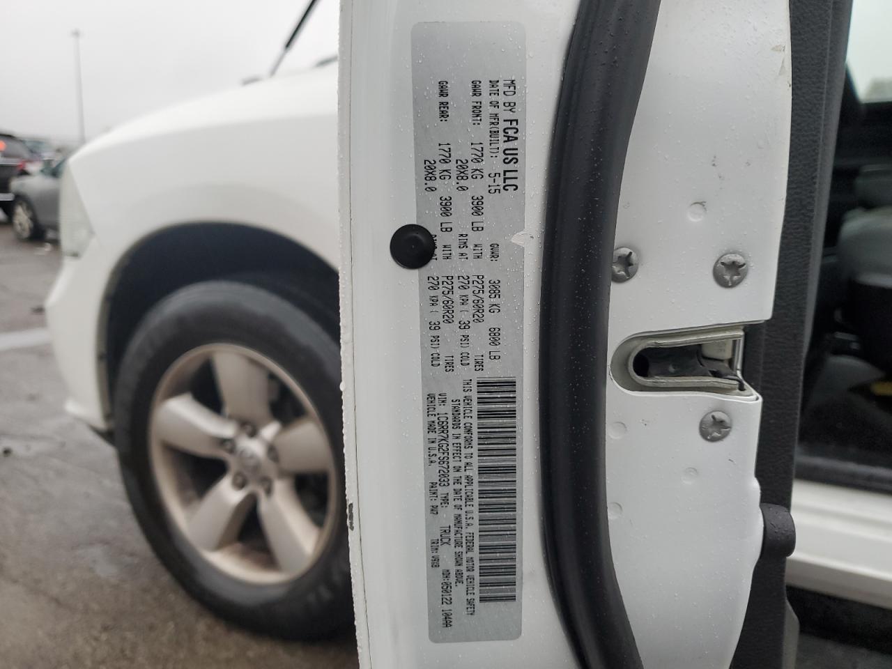 2015 Ram 1500 St VIN: 1C6RR7KG2FS672033 Lot: 91552005