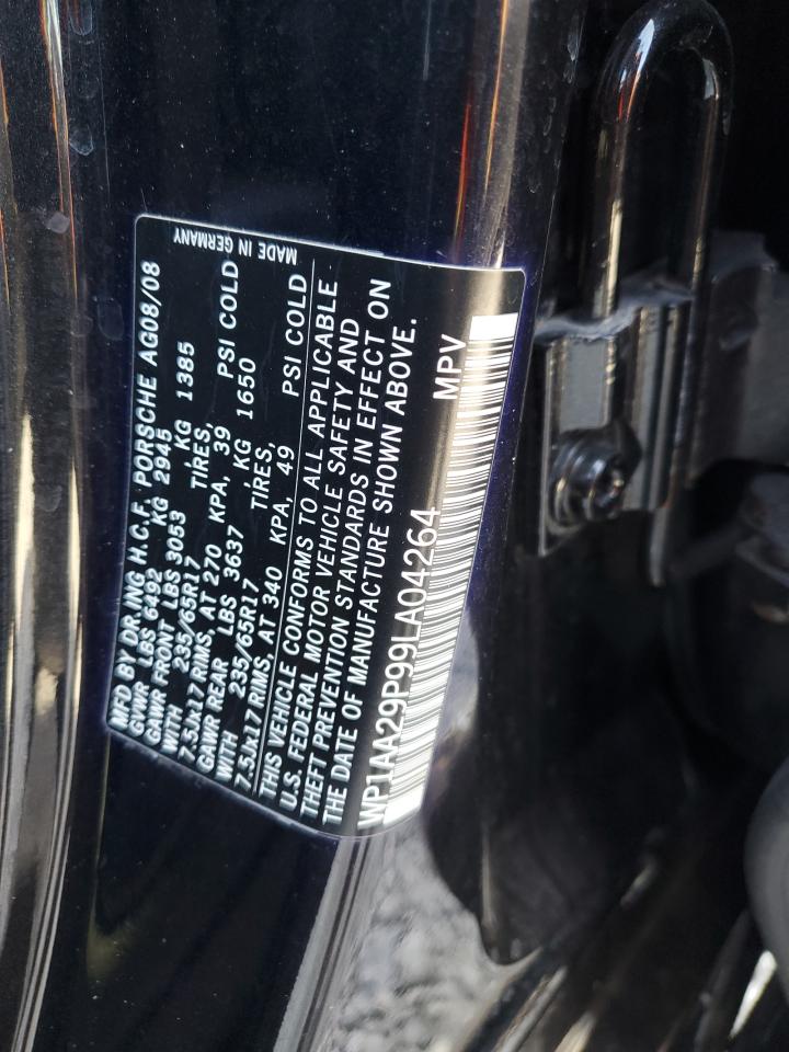 2009 Porsche Cayenne VIN: WP1AA29P99LA04264 Lot: 92342745