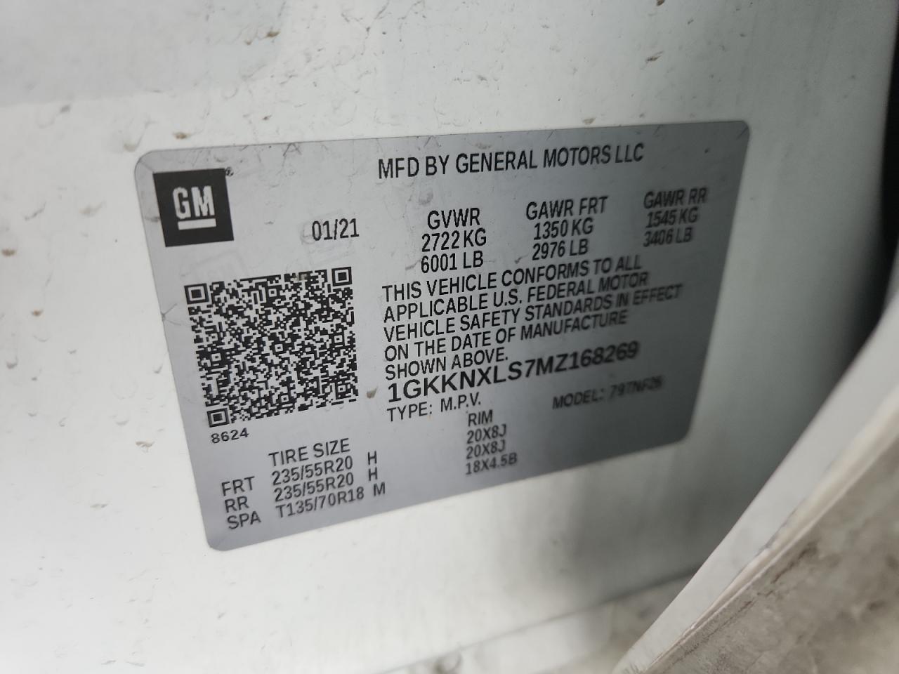 2021 GMC Acadia Denali VIN: 1GKKNXLS7MZ168269 Lot: 91420865