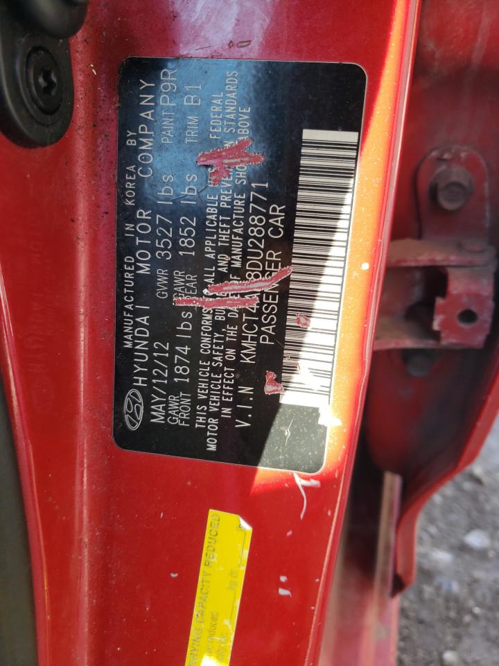 2013 Hyundai Accent Gls VIN: KMHCT4AE8DU288771 Lot: 92631985