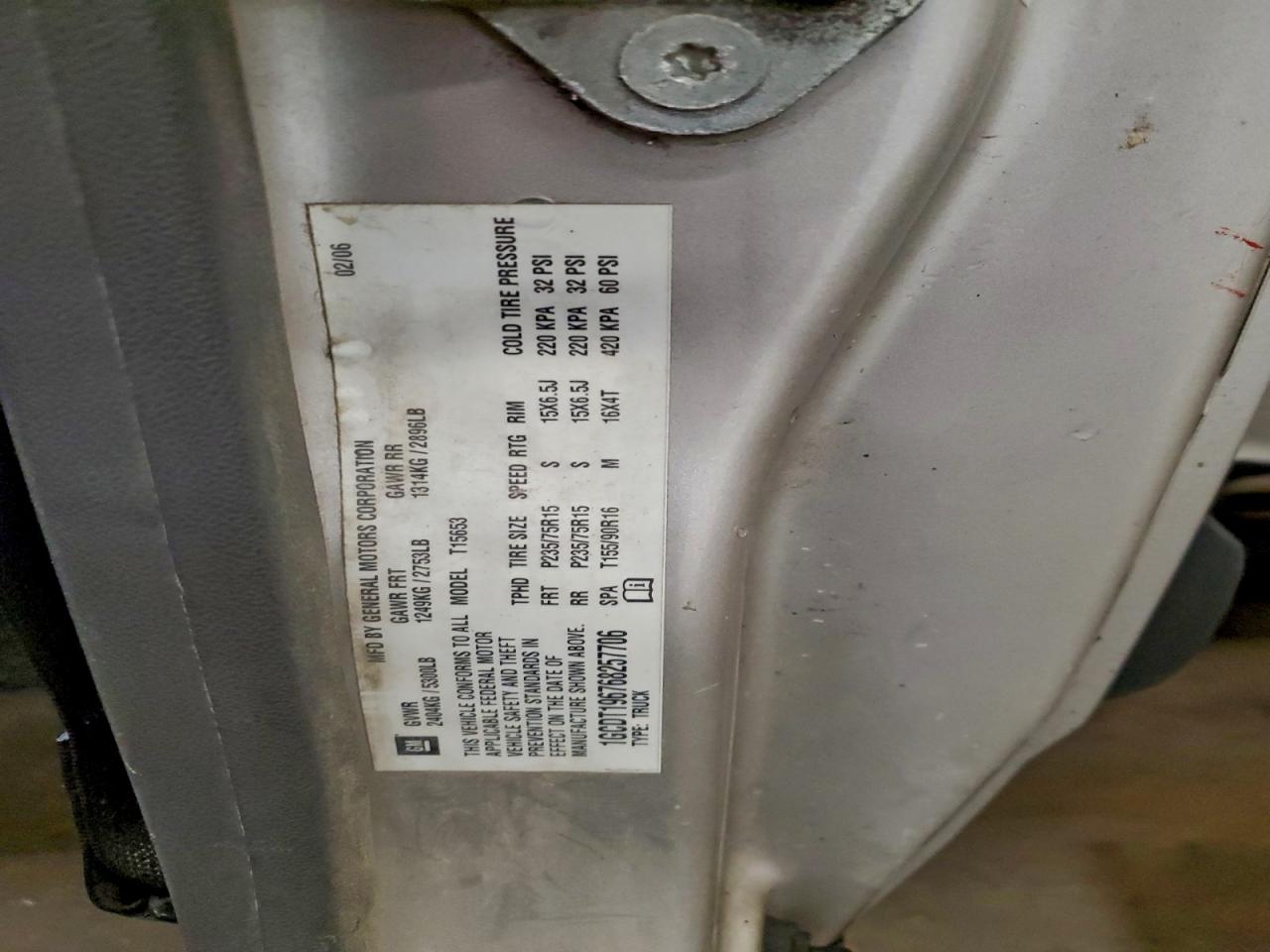 2006 Chevrolet Colorado VIN: 1GCDT196768257706 Lot: 93603115