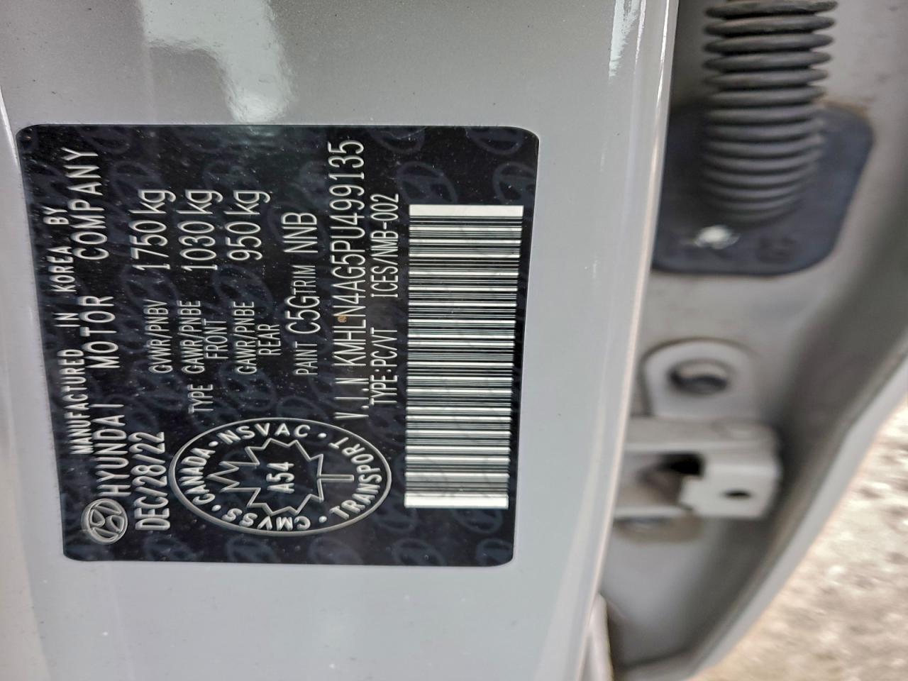 2023 Hyundai Elantra Sel VIN: KMHLN4AG5PU499135 Lot: 92196185