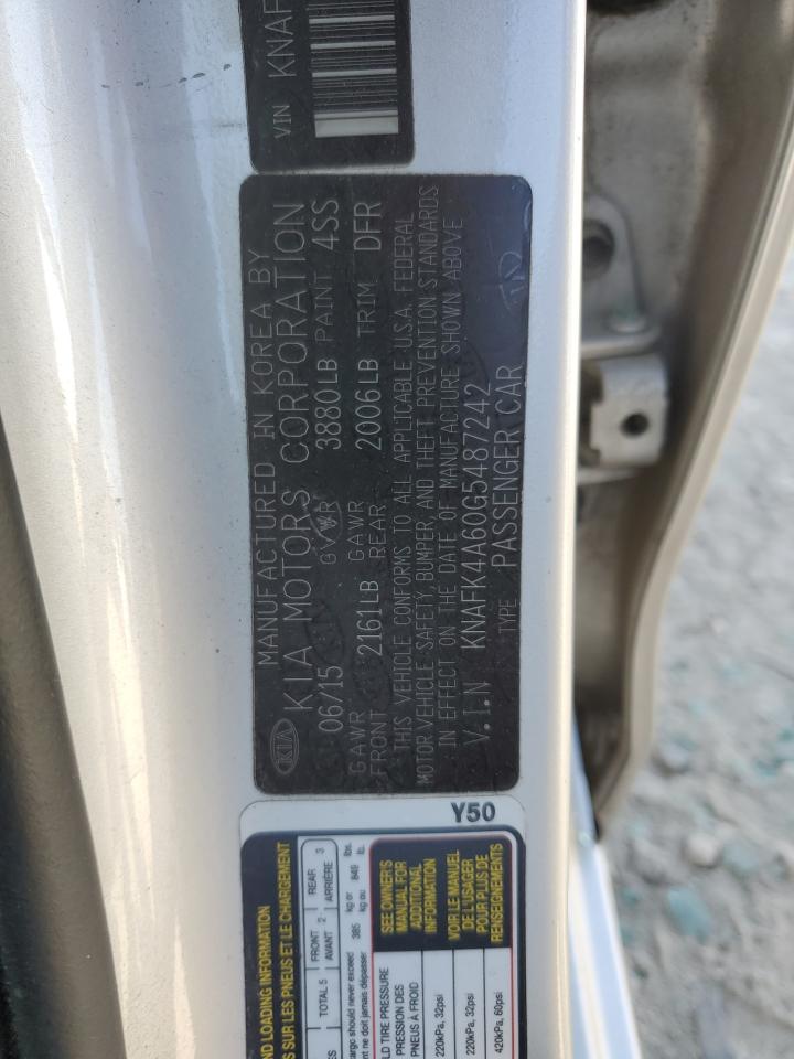 2016 Kia Forte Lx VIN: KNAFK4A60G5487242 Lot: 93017215