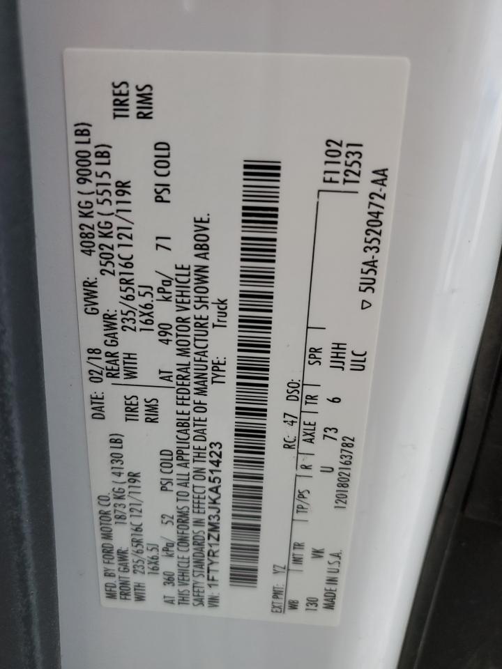 2018 Ford Transit 250 Delivery Van VIN: 1FTYR1ZM3JKA51423 Lot: 90922695