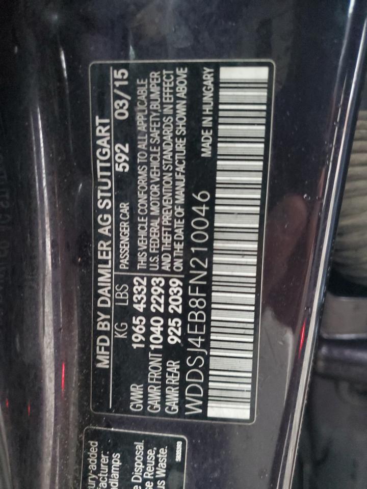 2015 Mercedes-Benz Cla 250 VIN: WDDSJ4EB8FN210046 Lot: 92104055