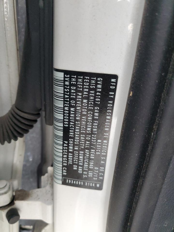 2014 Volkswagen Beetle Turbo VIN: 3VW7S7AT7EM800869 Lot: 91320045