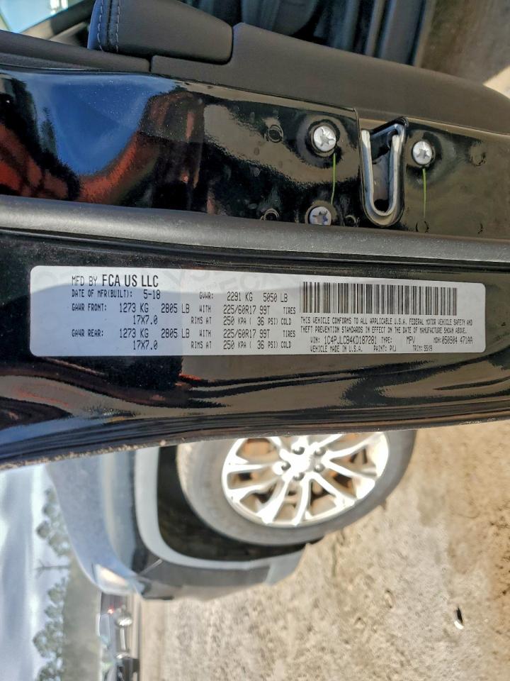 2019 Jeep Cherokee Latitude VIN: 1C4PJLCB4KD187281 Lot: 93967545